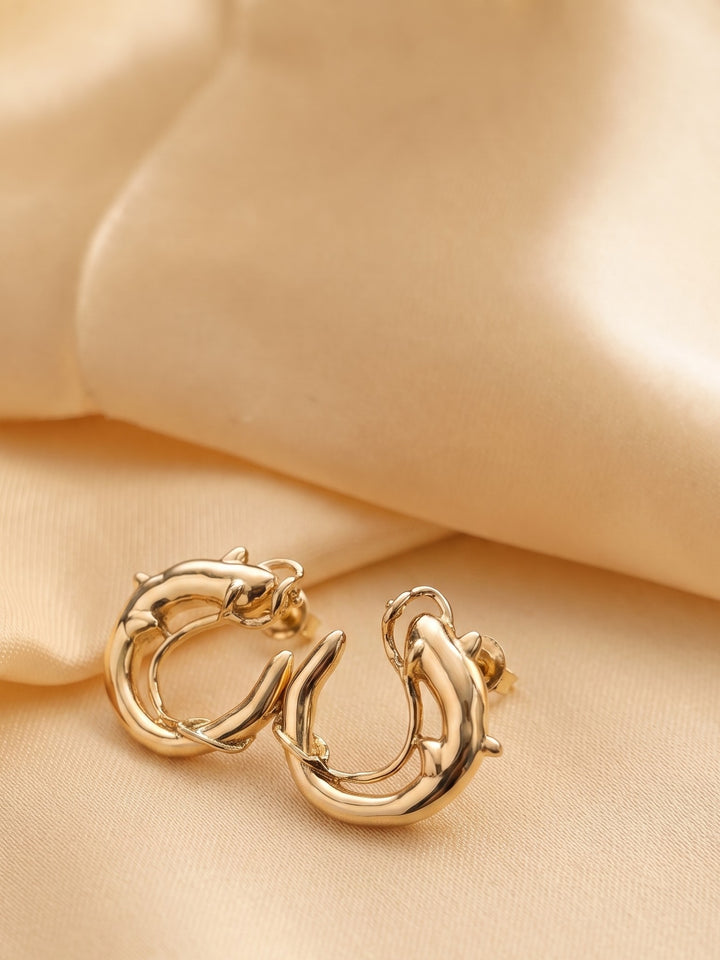 Molten Gold Sculpt Hoop Earrings