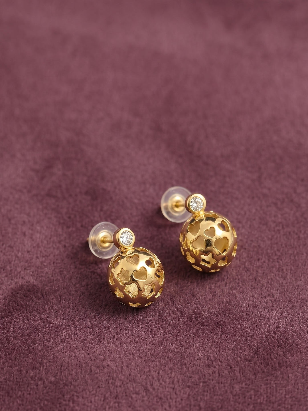 Golden Heart Globe Earrings