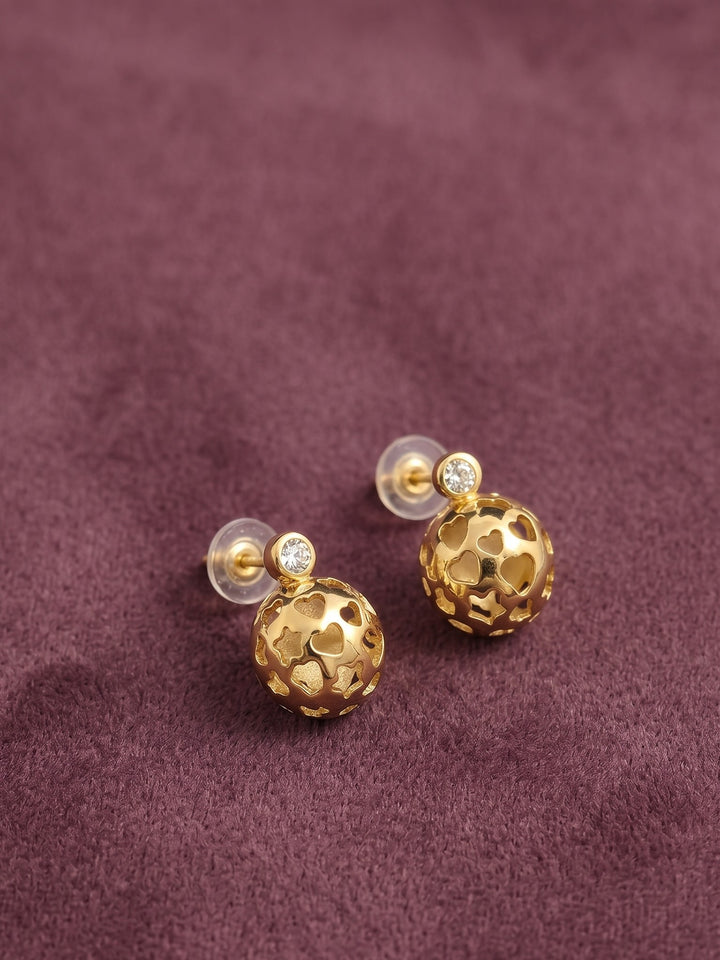 Golden Heart Globe Earrings