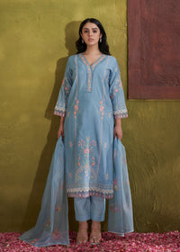 Nadira SoftBlue Embroidered Lawn Cotton Suit set