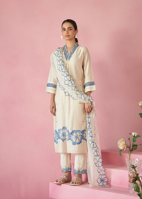 Nadira Frost Embroidered Lawn suit set