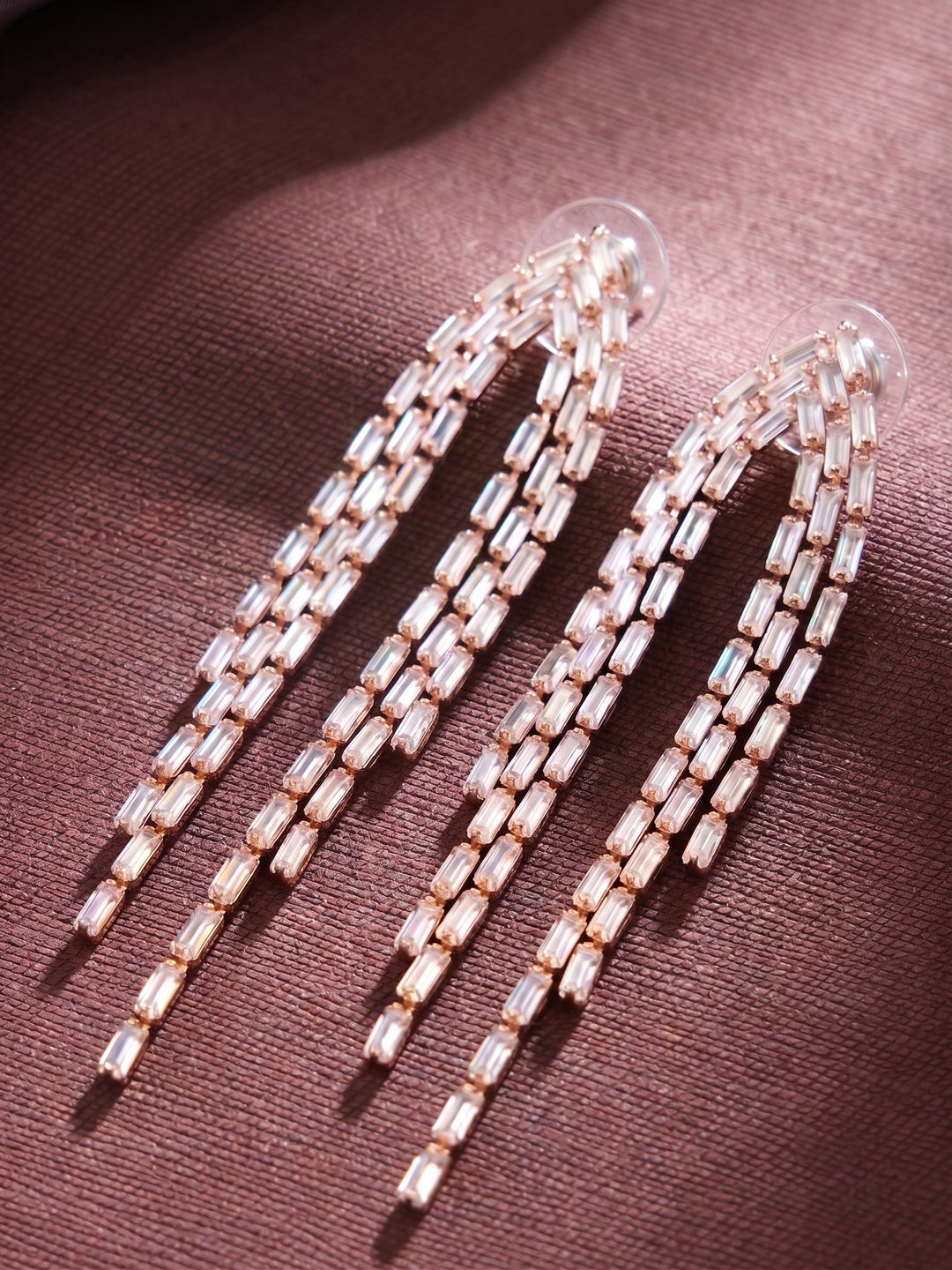 Blush Cascade Crystal Earrings