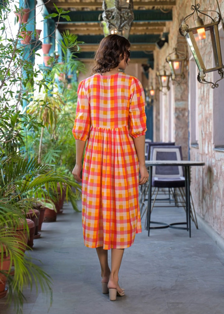 Tatva vivid cotton midi dress