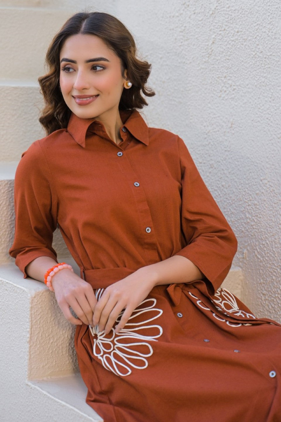 Tatva jasper embroidery cotton dress