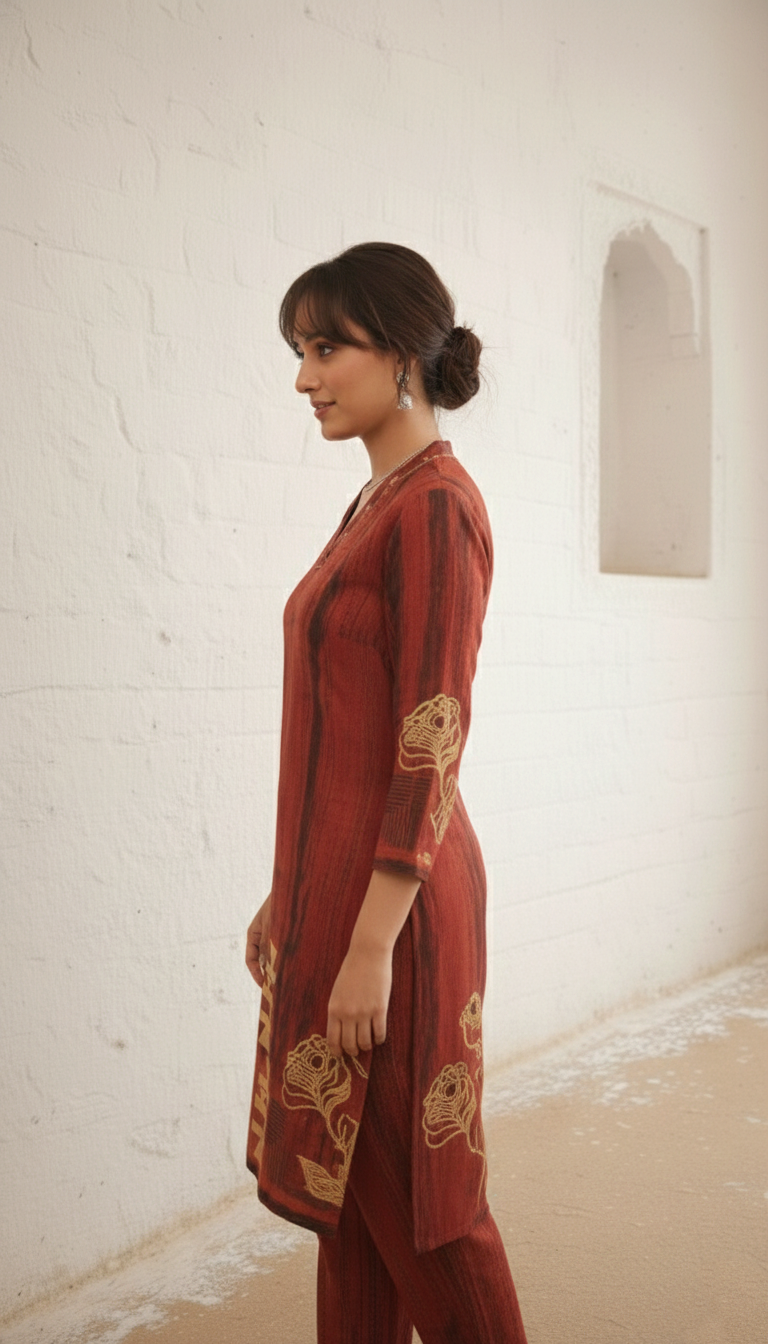 Swades Tangerine cotton co-ord set