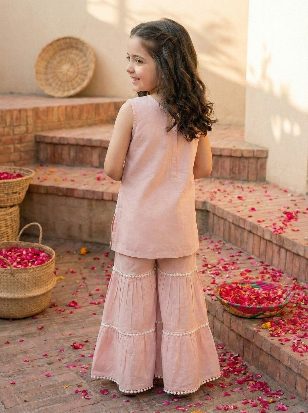 Joy taffy embroidery kids cotton suit set