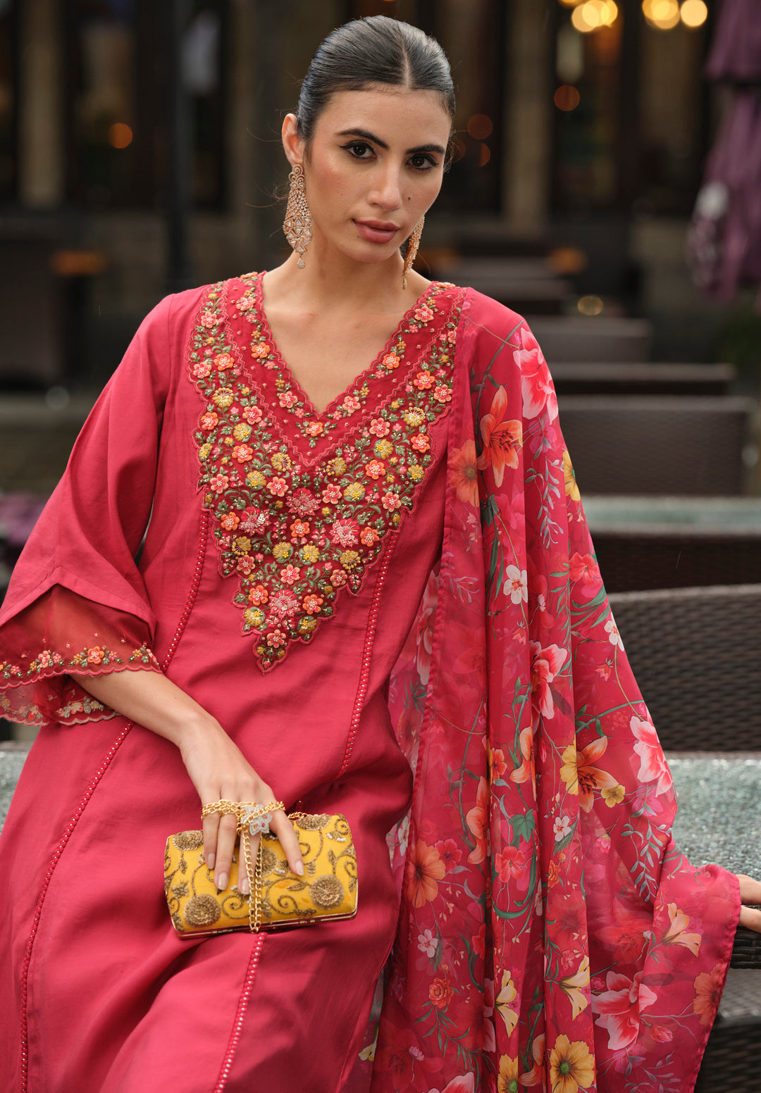 Meher Flamingo Pakistani Embroidery Suit Set