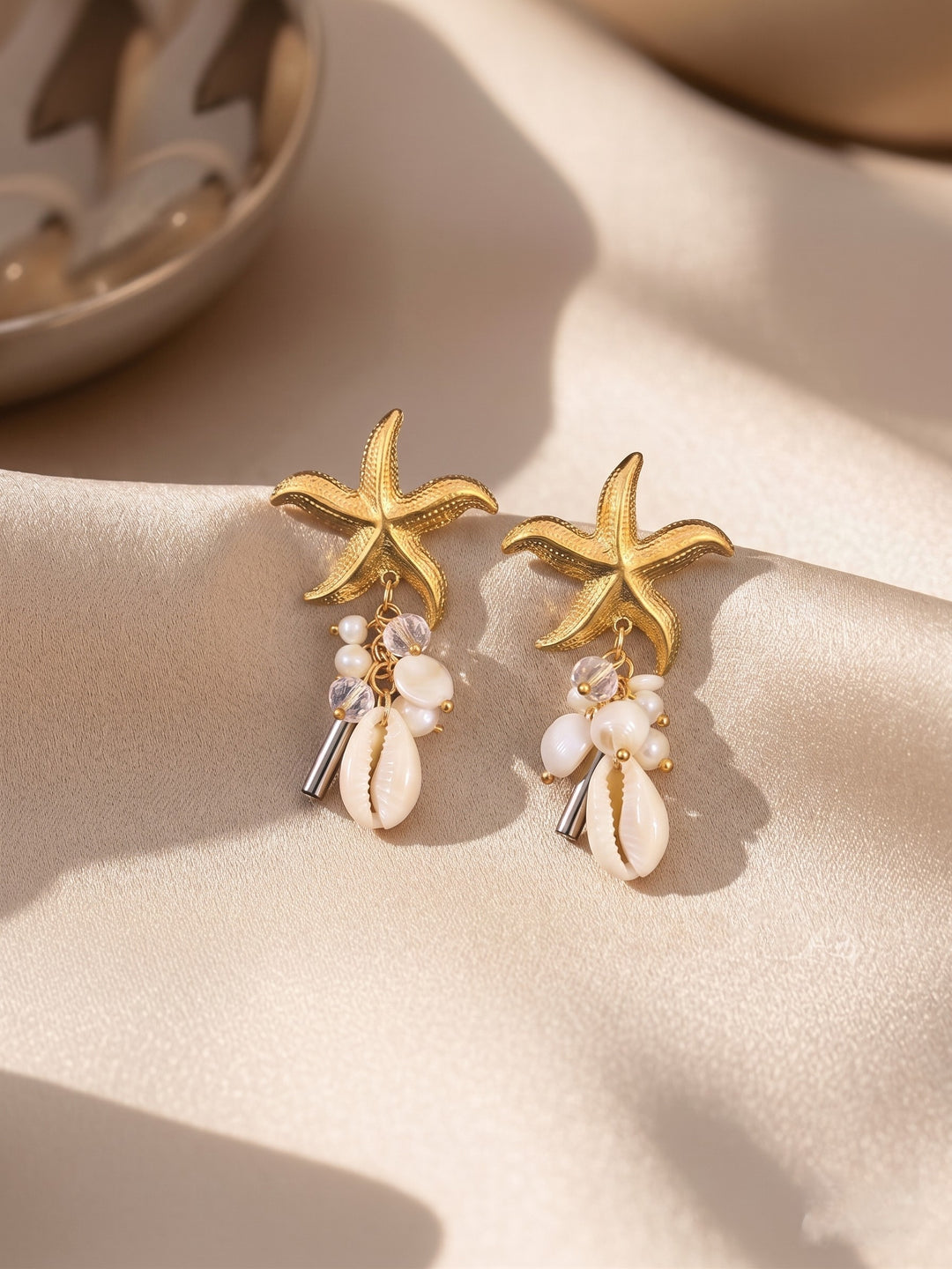 Seashell & Starfish Beach Statement Earrings