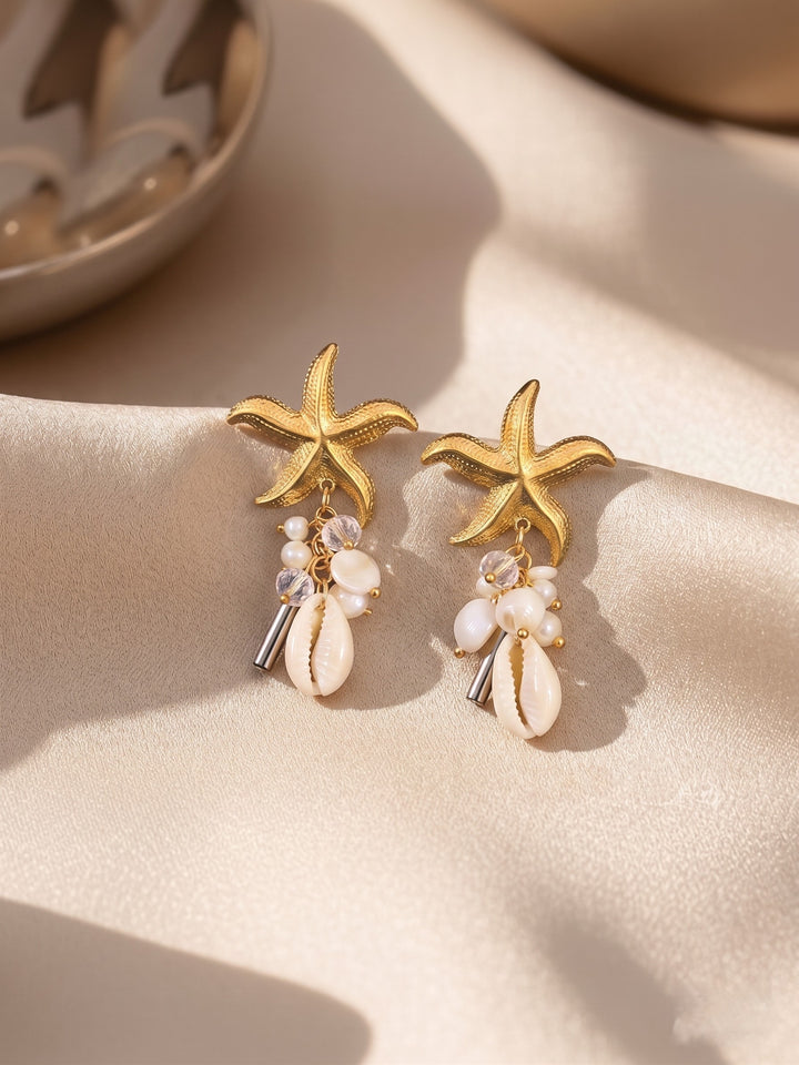 Seashell & Starfish Beach Statement Earrings