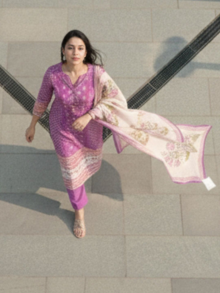 Shanti Orchid Printed Suit Set