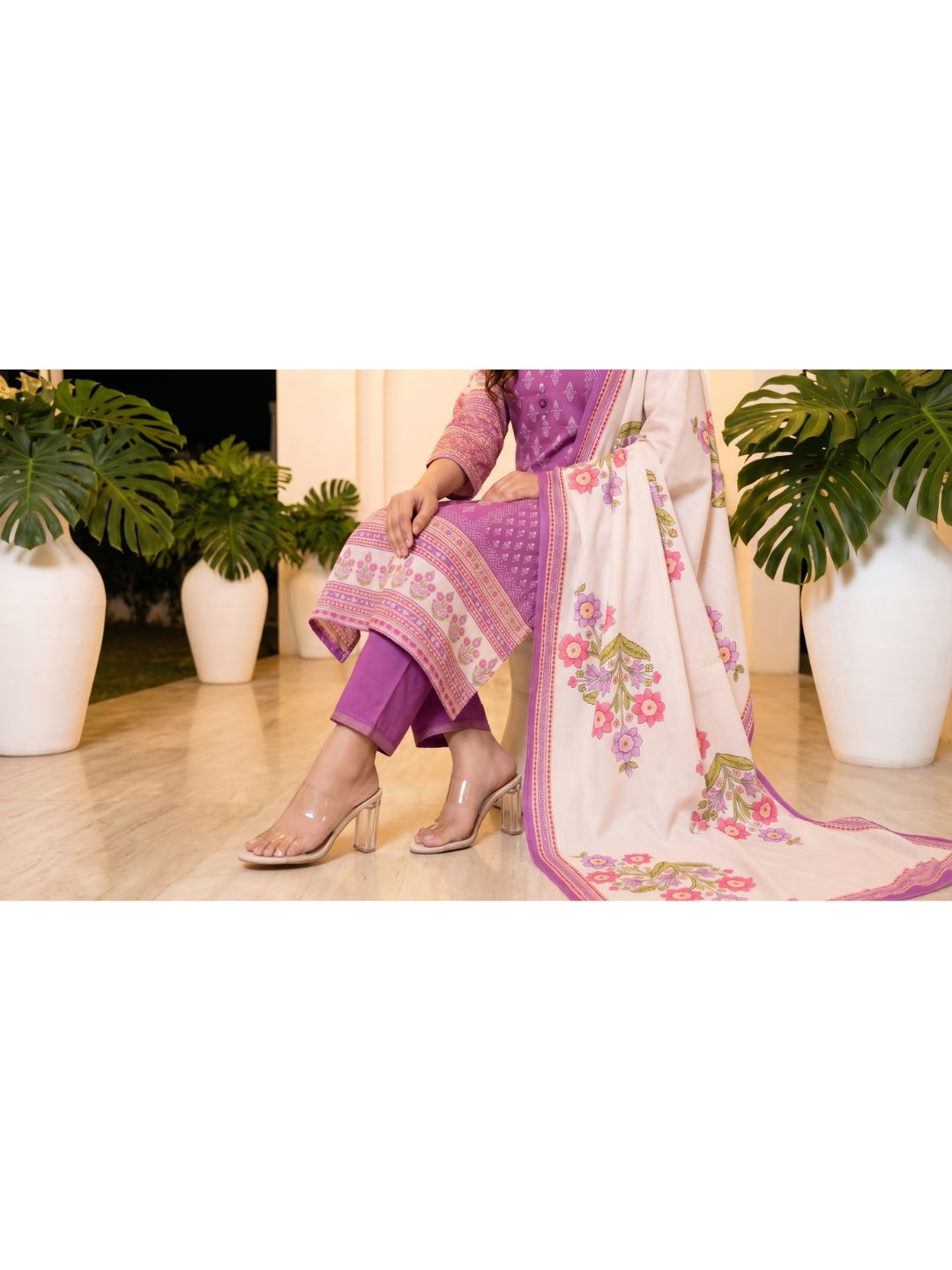 Shanti Orchid Printed Suit Set