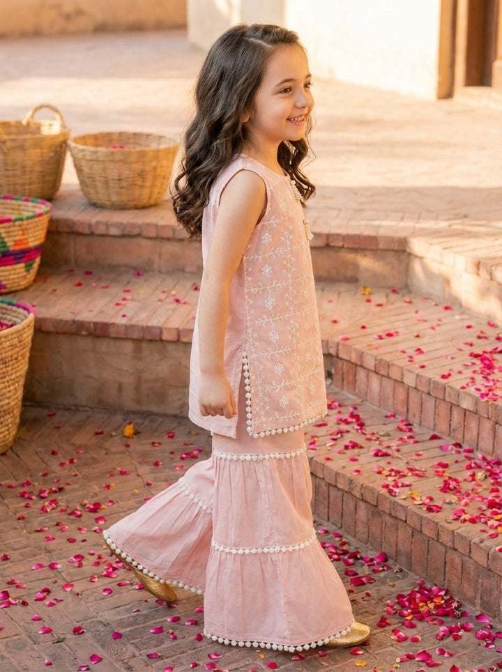 Joy taffy embroidery kids cotton suit set