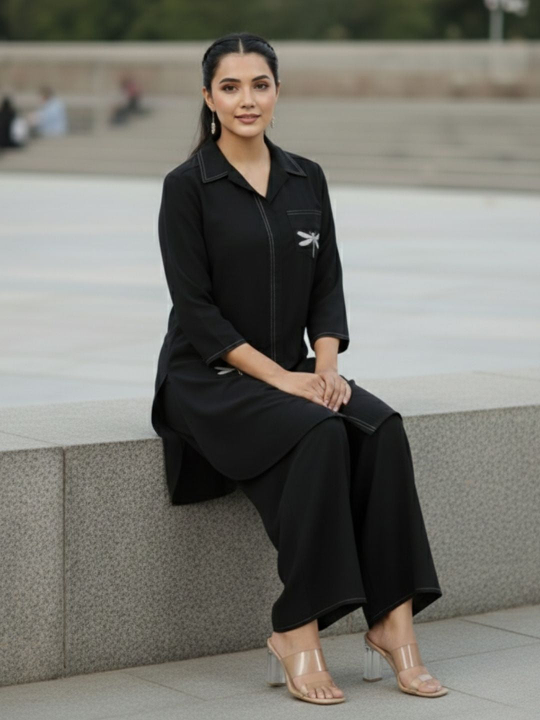 Jayti onyx Butterfly Cotton Co-ord Set