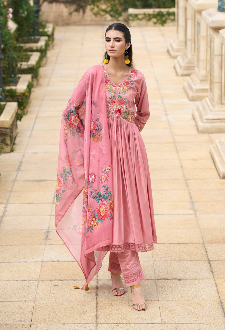Sonakshi Pink Embroidery Suit Set