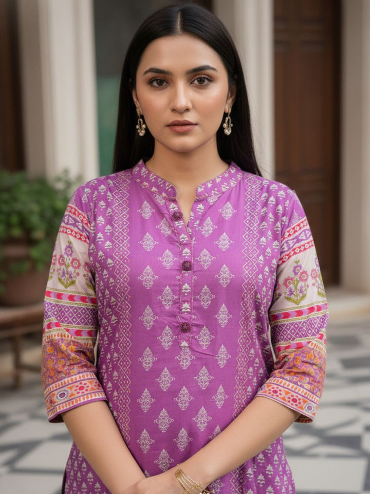 Shanti Orchid Printed Suit Set