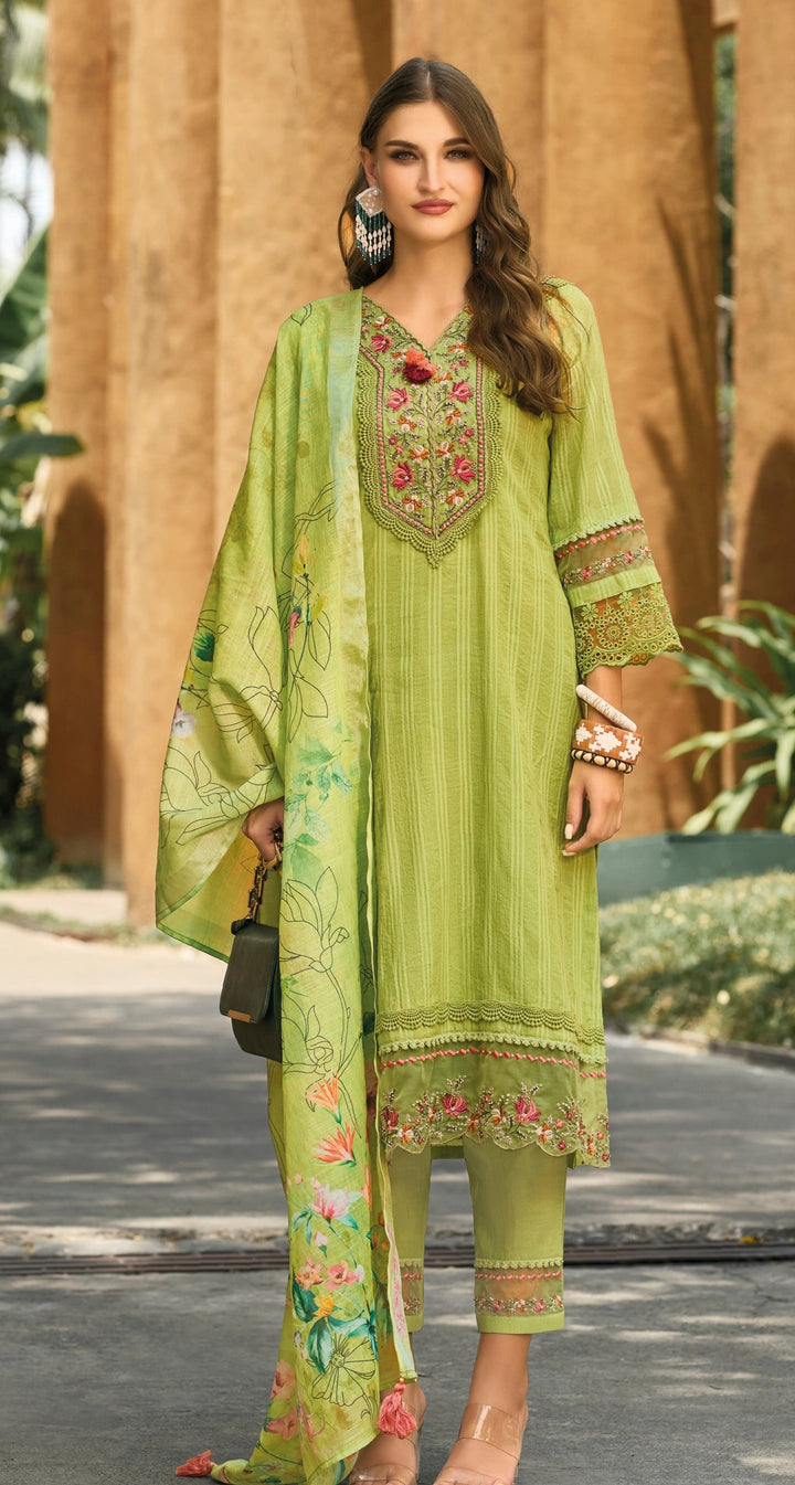 Kina Fern Embroidered Cotton Pakistani Suit Set