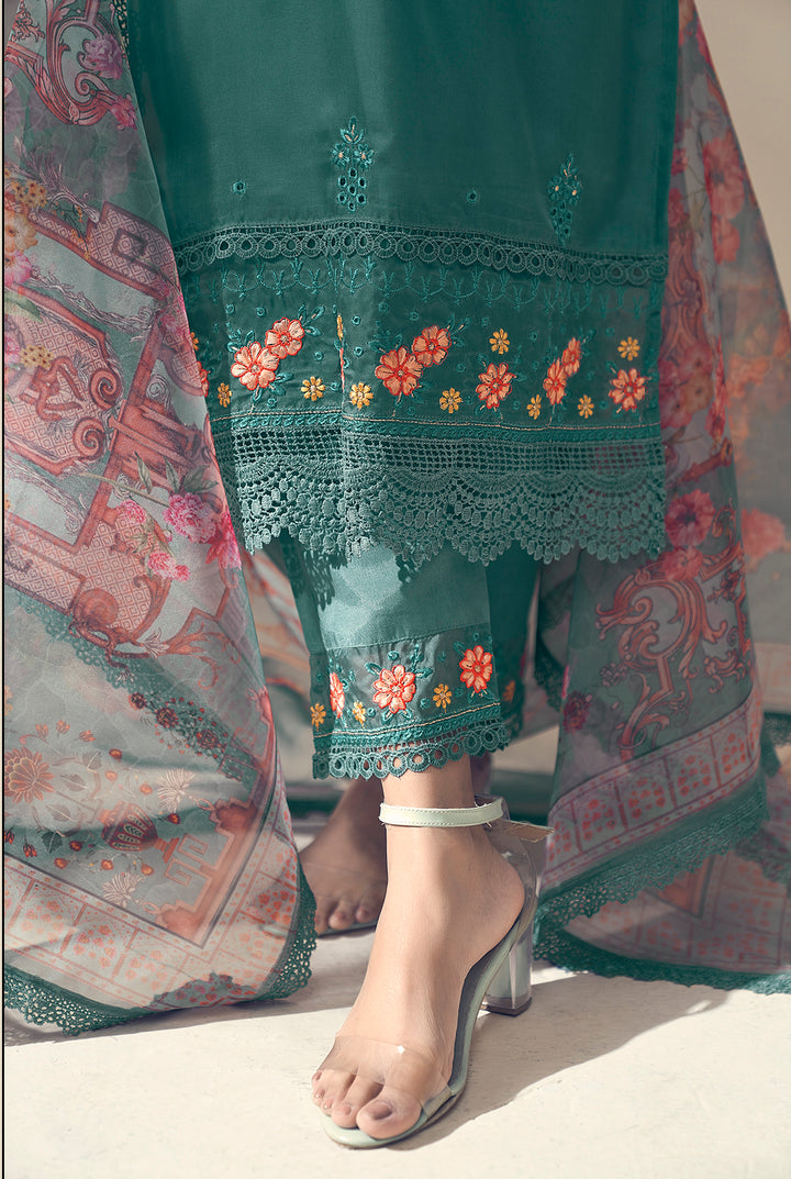 Mangala Emerald Embroidery Suit Set