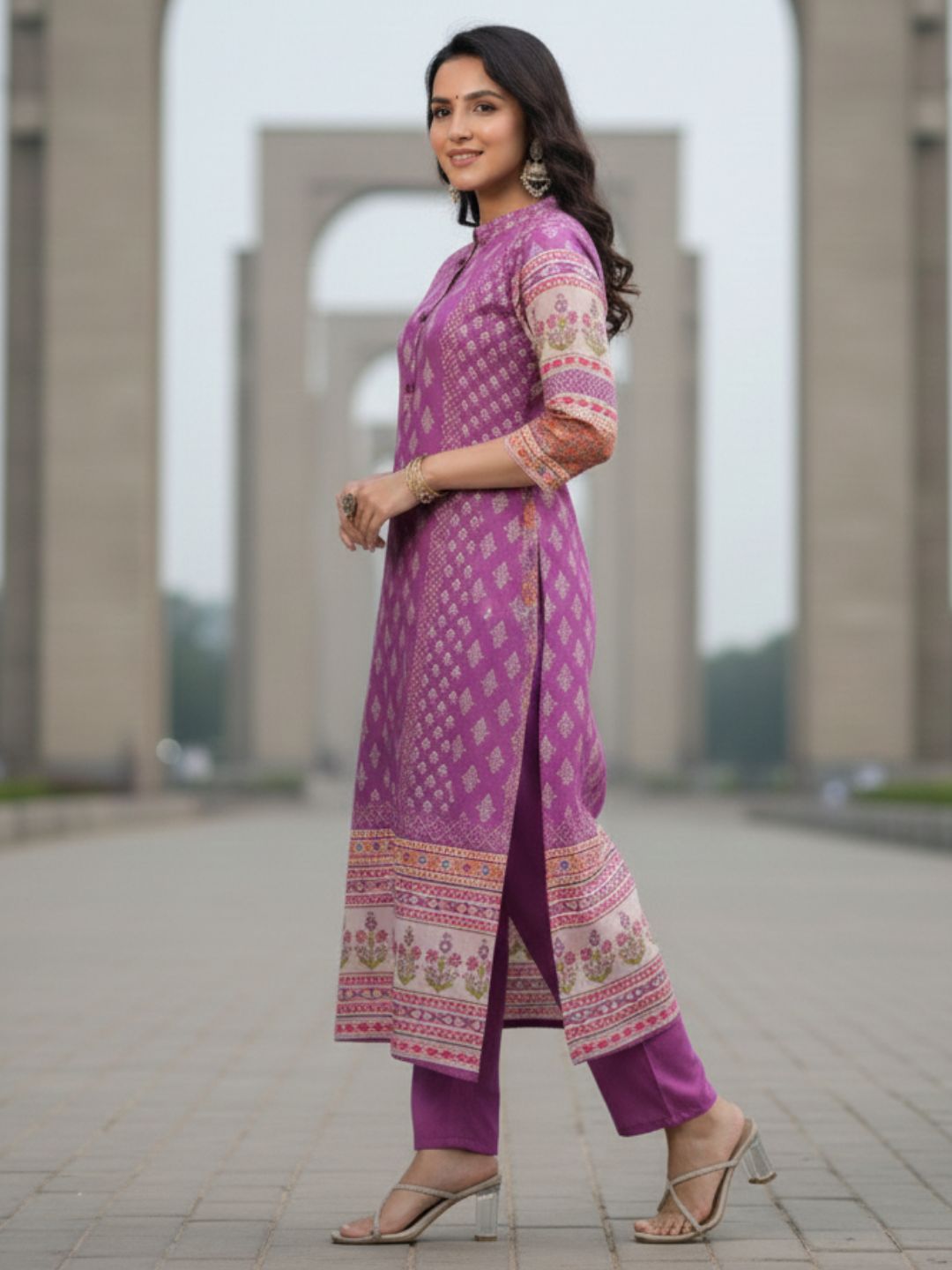 Shanti Orchid Printed Suit Set