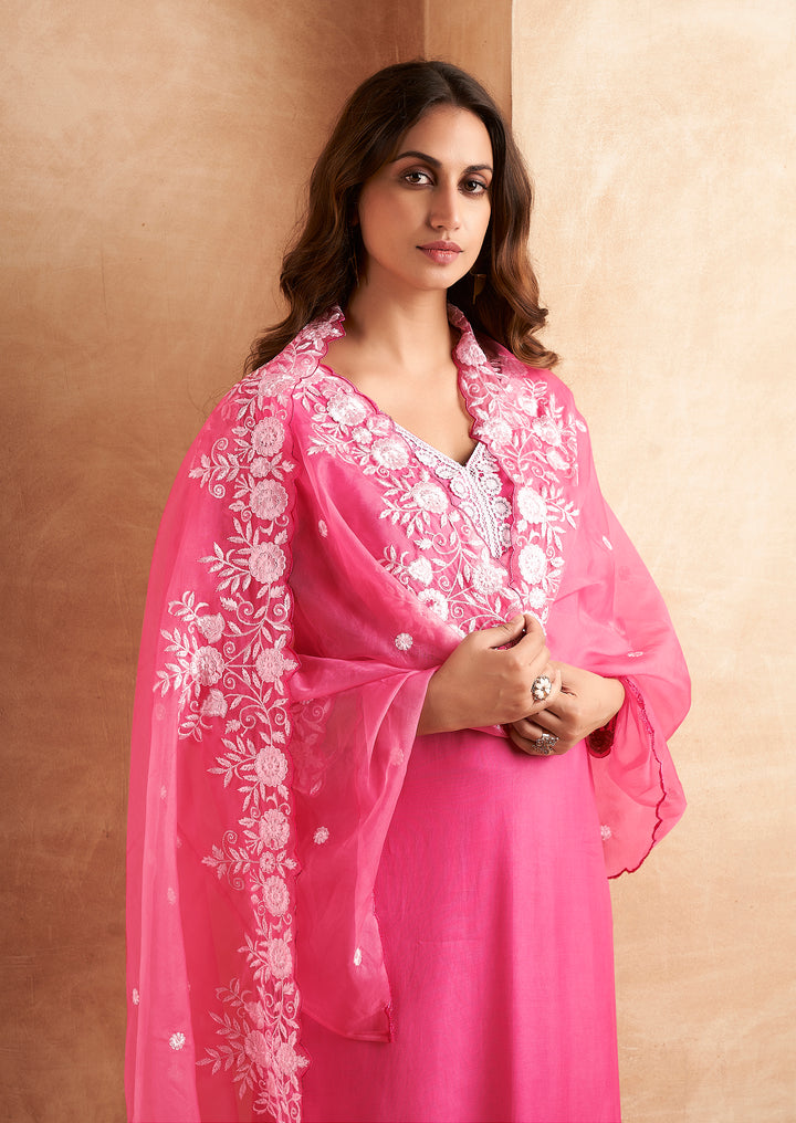 Tara Flamingo Embroidered Suit Set