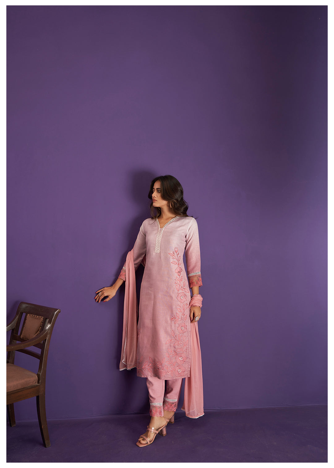 Disha Flamingo Elegant Suit Set