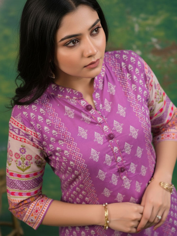 Shanti Orchid Printed Suit Set
