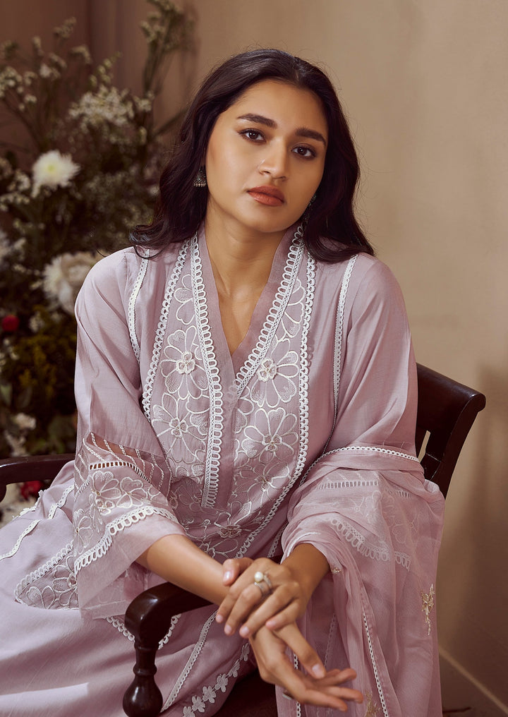 RIMJHIM ORCHID EMBROIDERED PAKISTANI SUIT SET