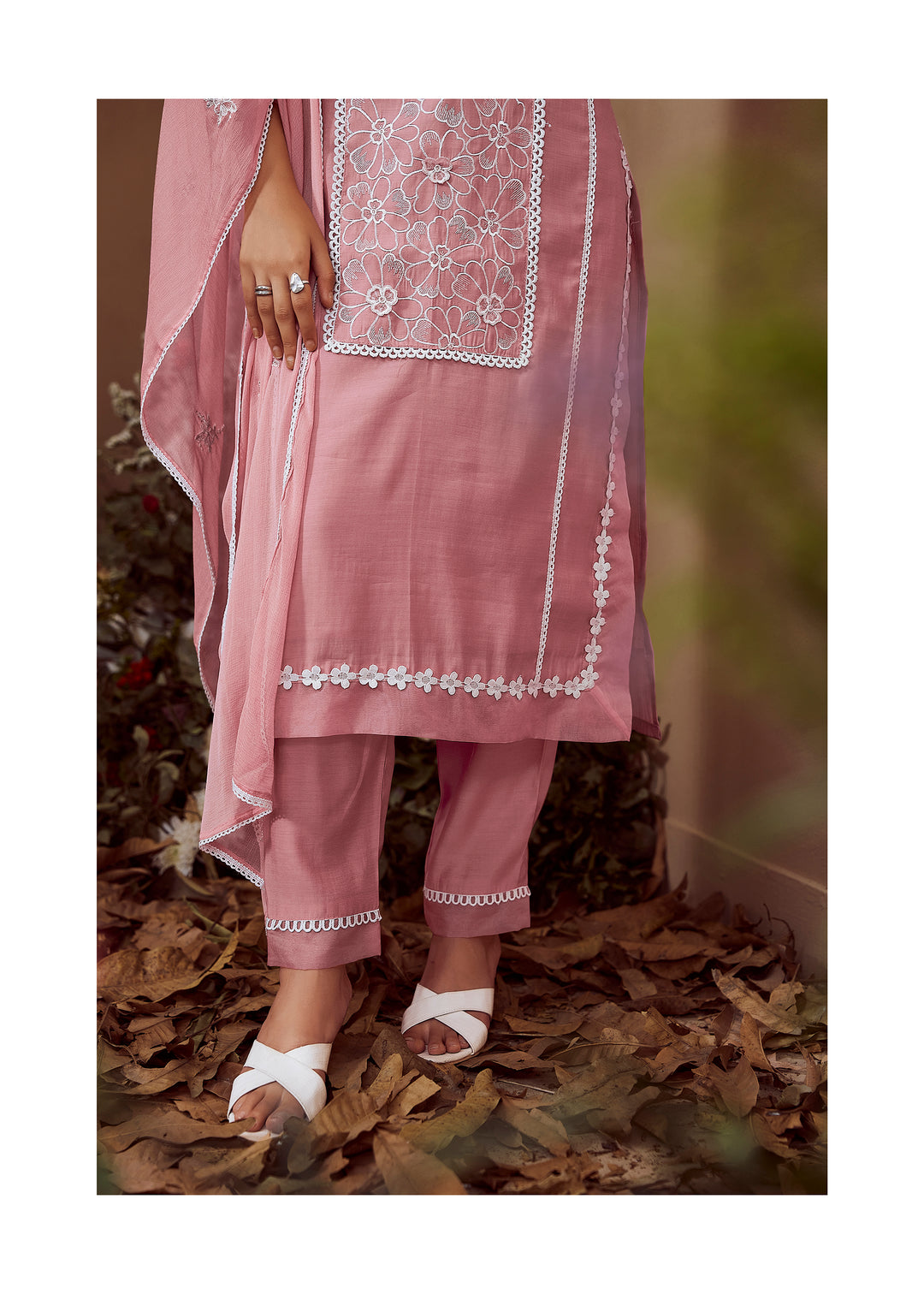 Rimjhim Salmon Embroidered Pakistani Suit Set