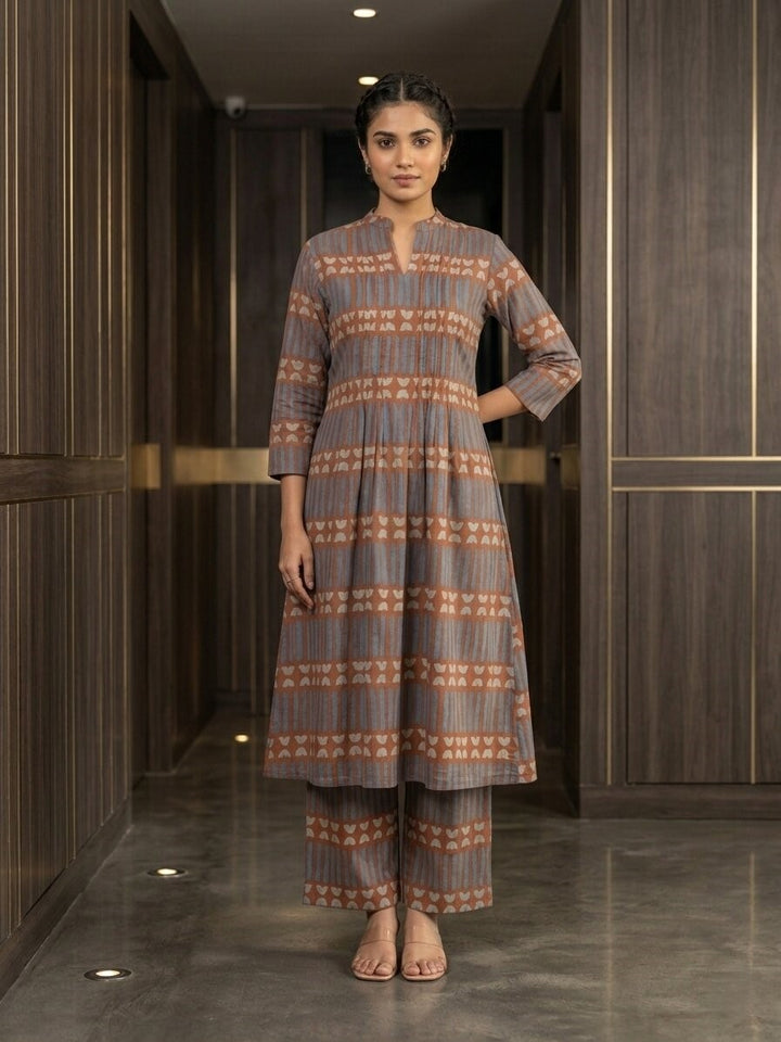 Akshara stone cotton kurta pant set