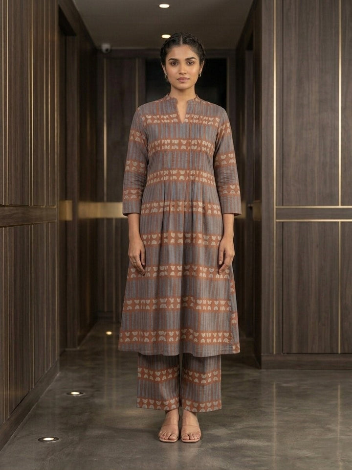 Akshara stone cotton kurta pant set