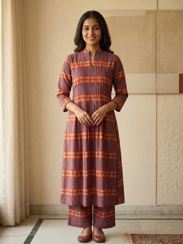 Akshara amethyst cotton kurta pant set