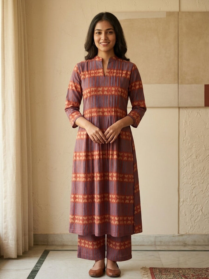 Akshara amethyst cotton kurta pant set