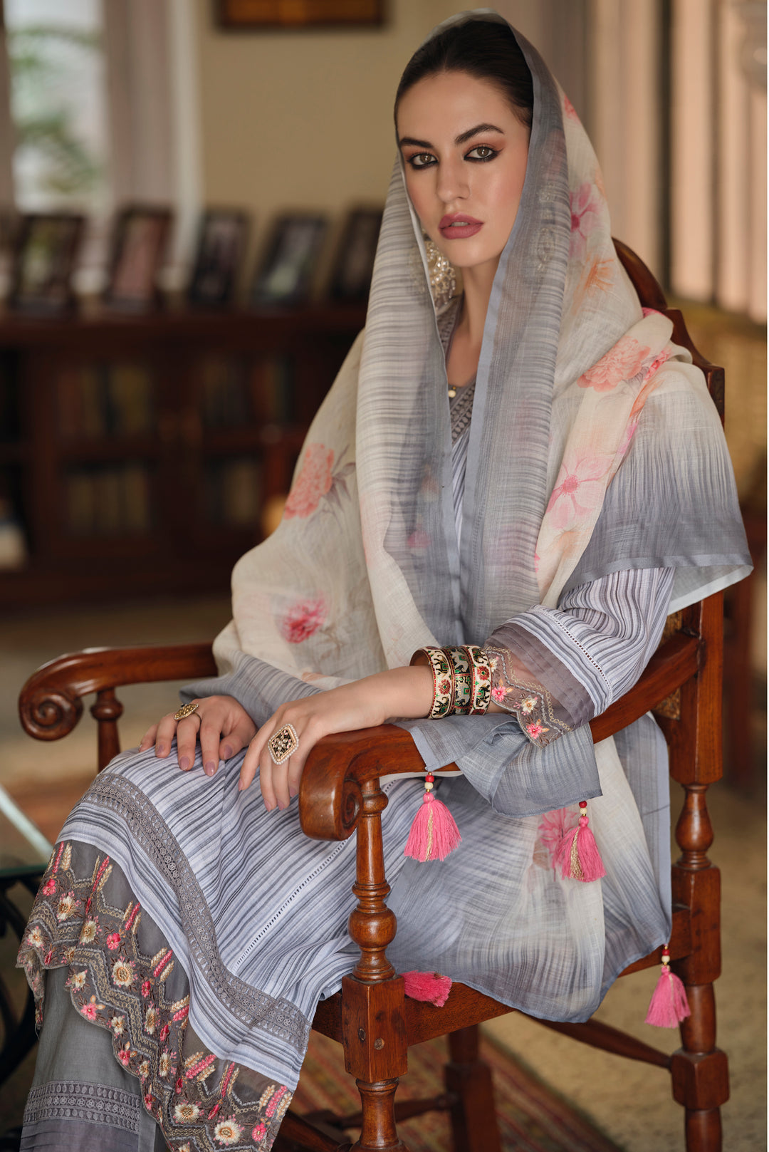 Feroza Grey Pakistani Suit Set