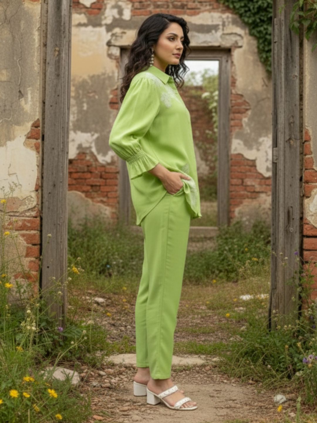 Holly pear Embroidered Co-ord Set