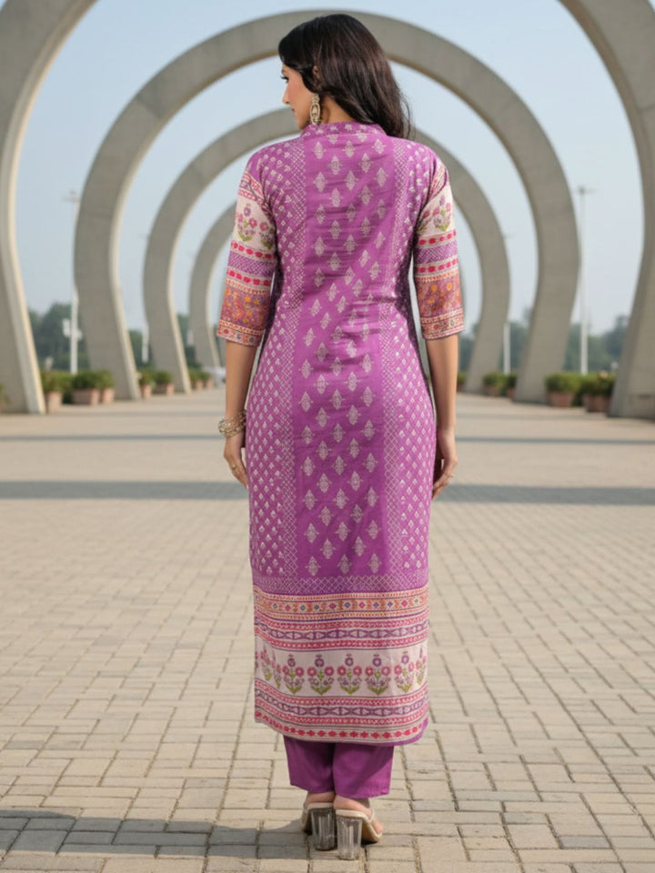 Shanti Orchid Printed Suit Set