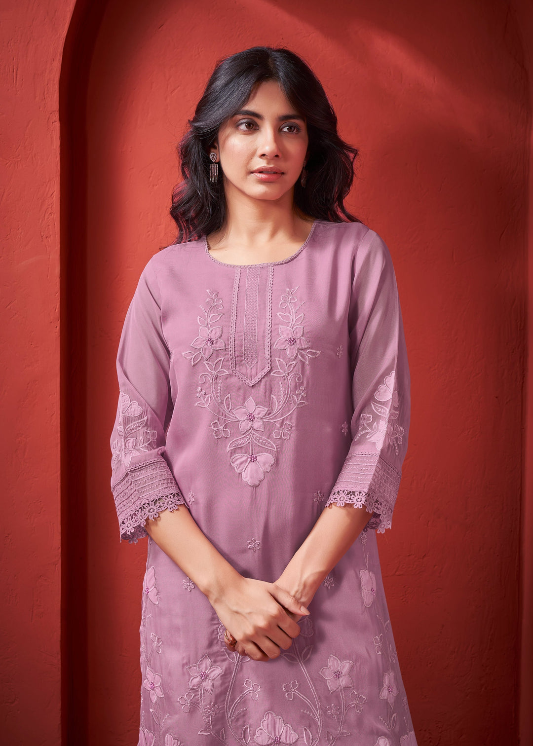 Bushra Lilac Full Work Pakistani Suit Set