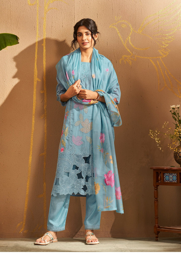 Bushra Sky Full Work Suit Set