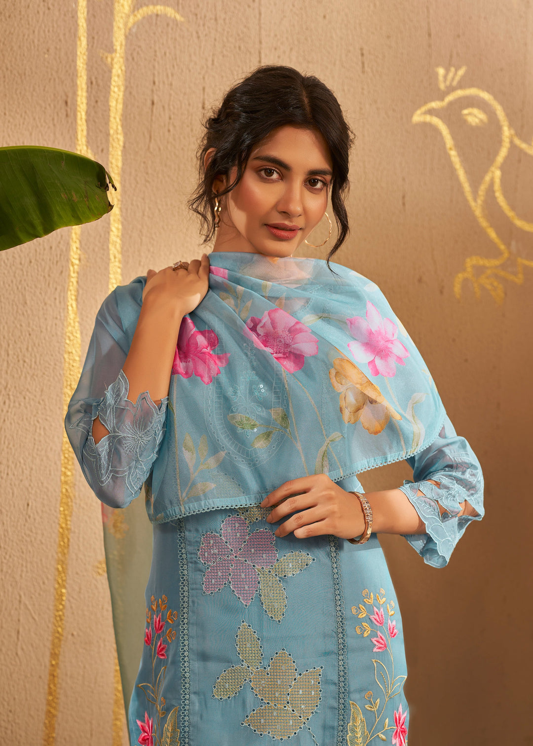 Bushra Sky Full Work Suit Set