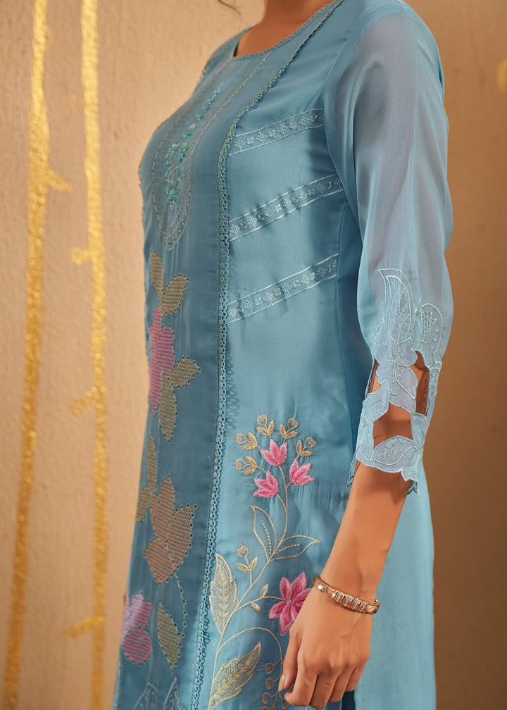 Bushra Sky Full Work Suit Set