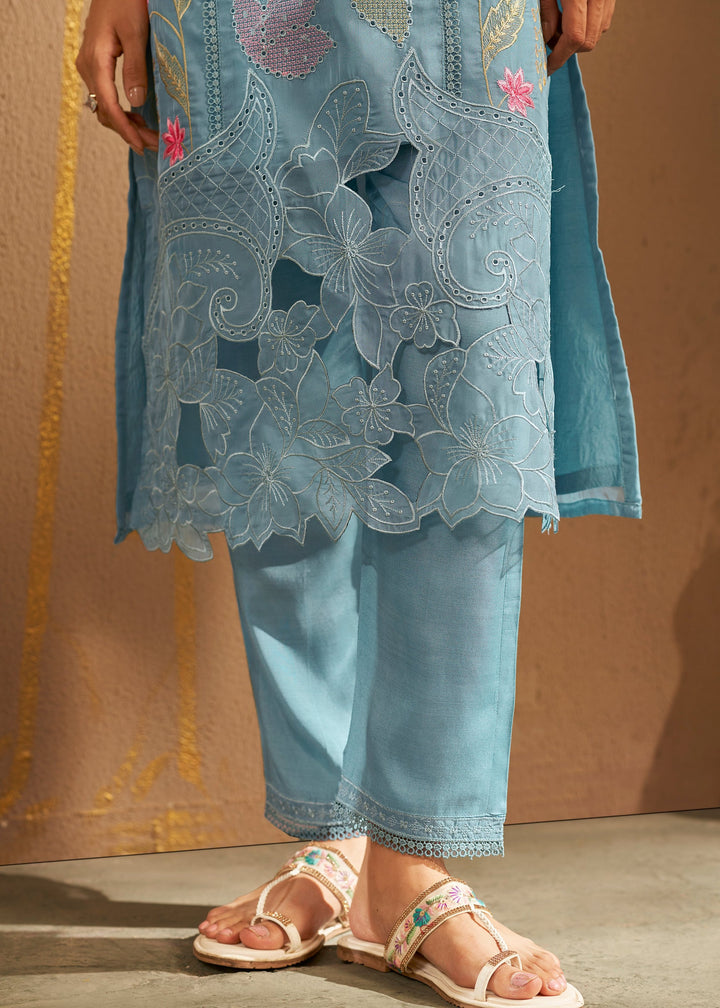 Bushra Sky Full Work Suit Set