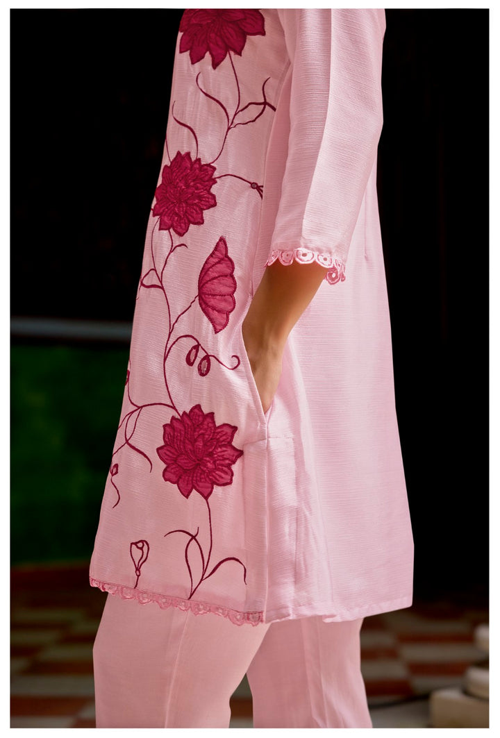 Barista Rose Embroidery Cotton Co-ord Set