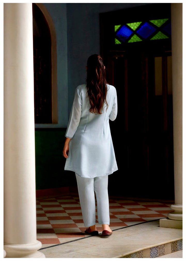 Barista Hibis Embroidery Cotton Co-ord Set