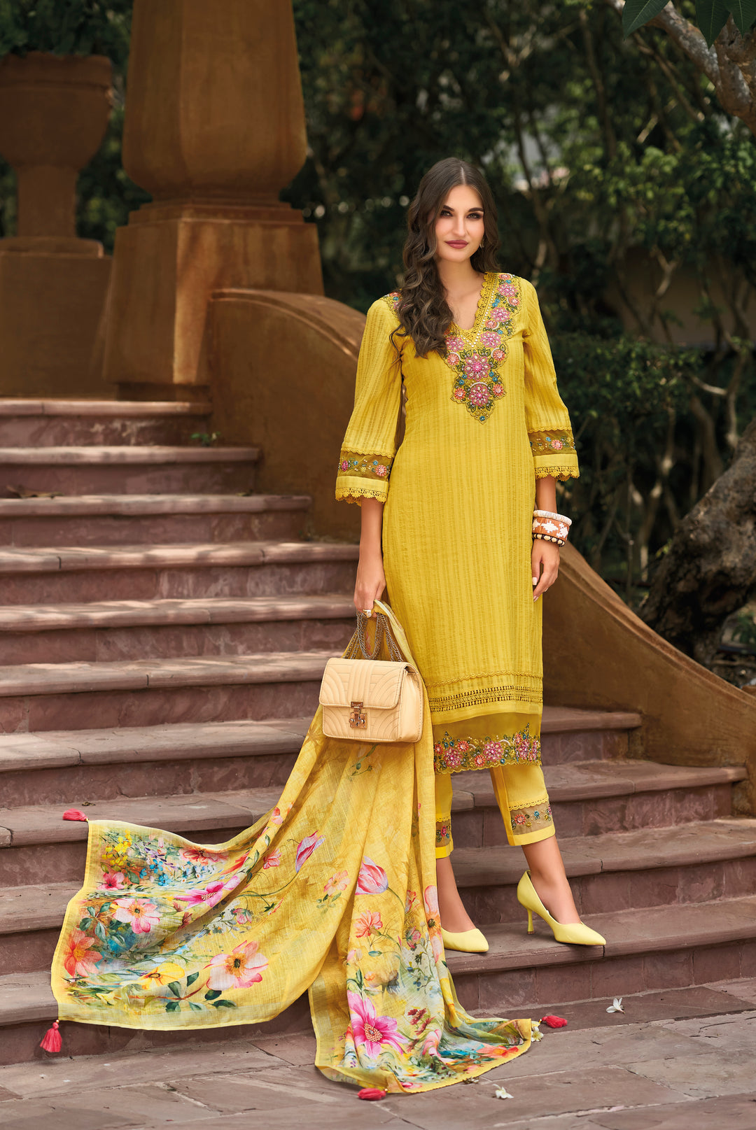 KINA AMBER EMBROIDERED COTTON PAKISTANI SUIT SET