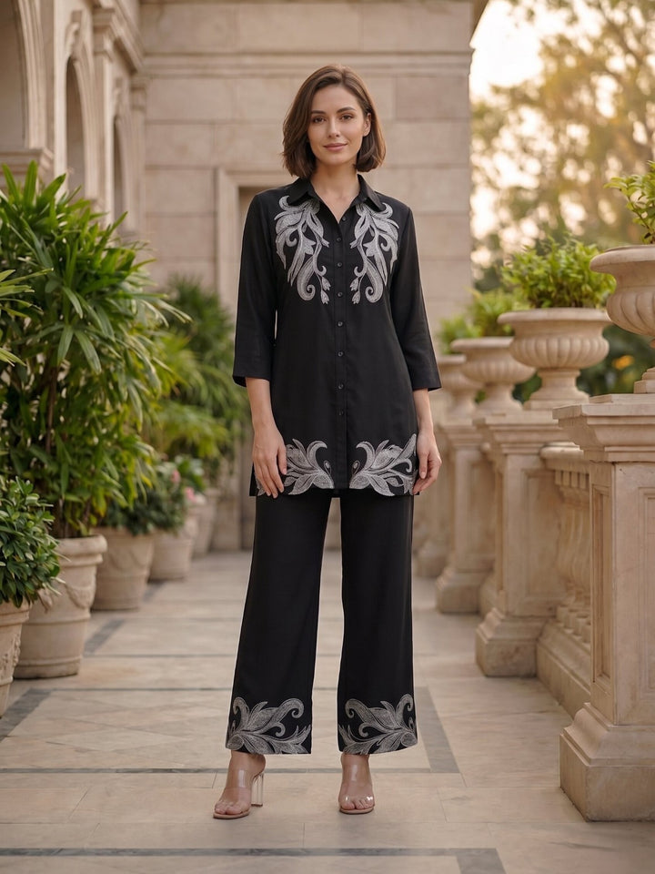 Prisha soot embroidery cotton co-ord set