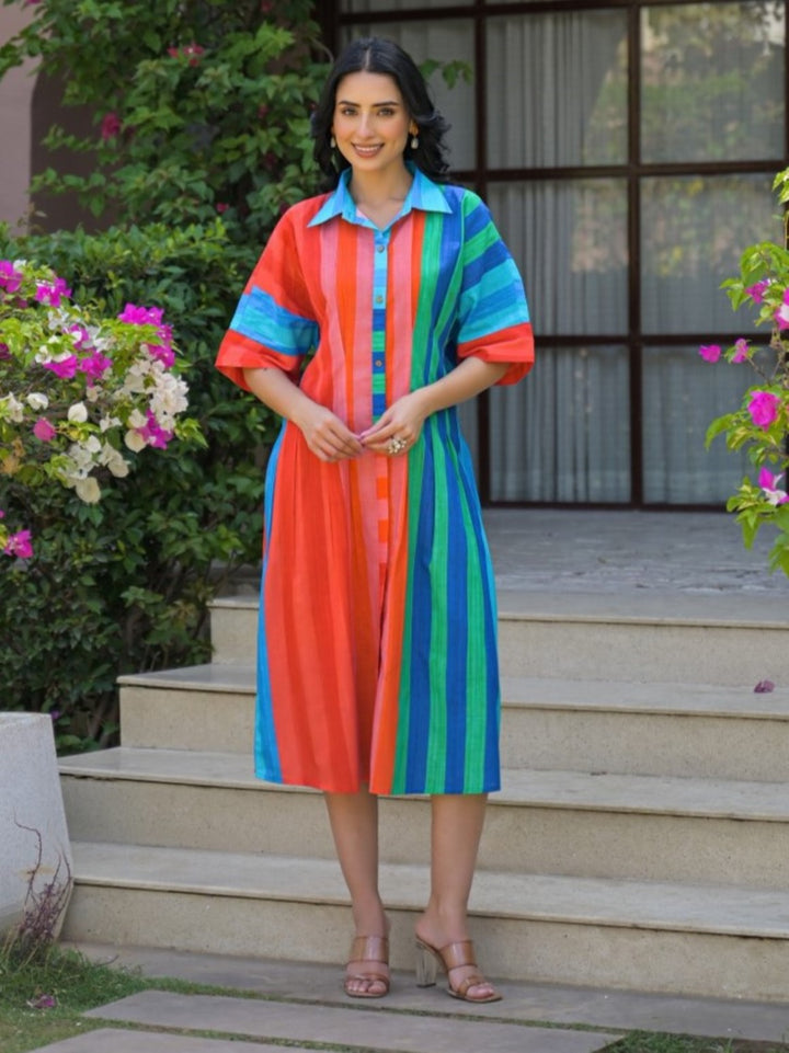 Tatva squash cotton midi dress