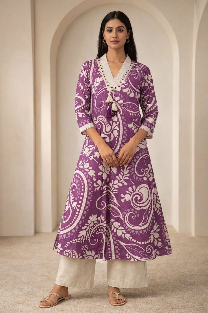 Poppi iris cotton kurta pant set