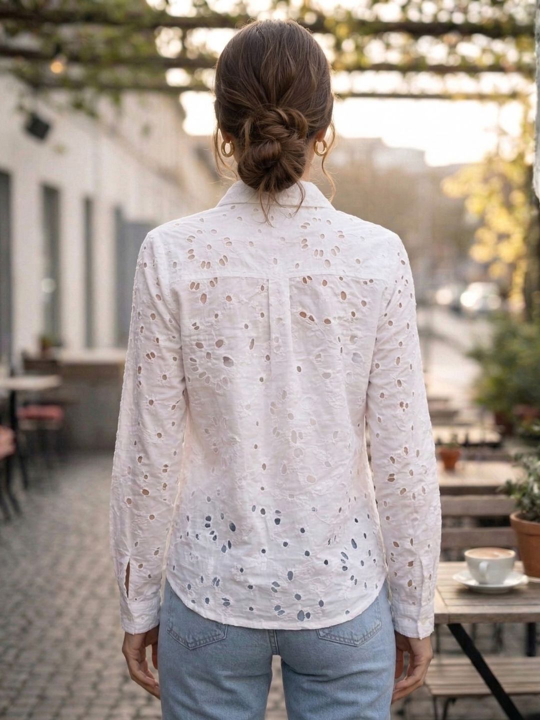 Perka Harp schiffli Cotton shirt