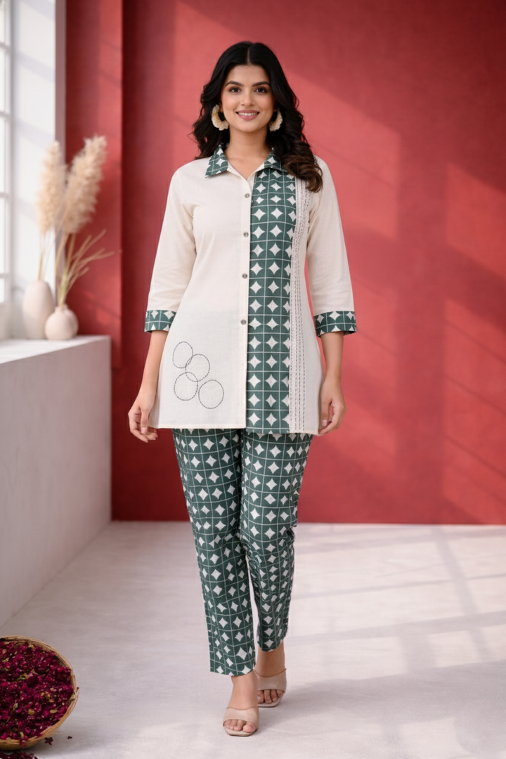 Vibha Peacock Printed Co-ord Set