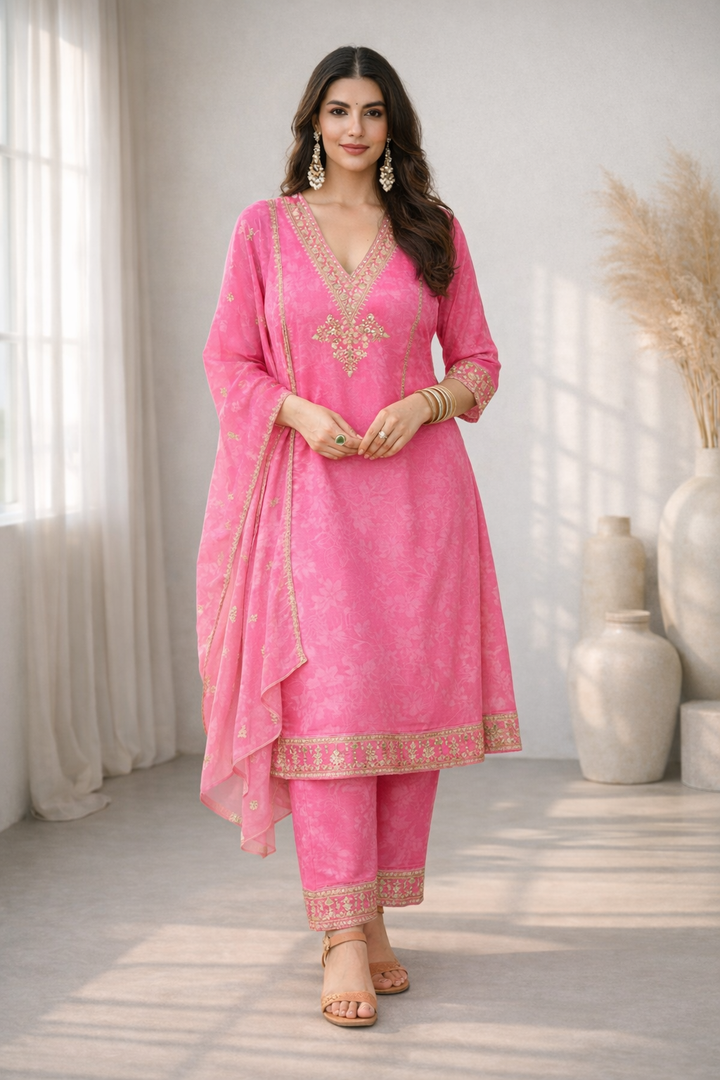 Palash Roses Full Work Suit Set