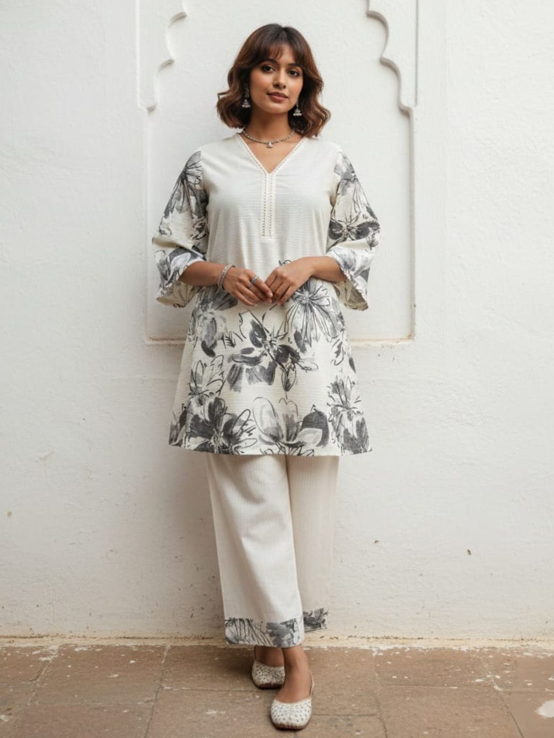 Swades dove printed cotton co-ord set