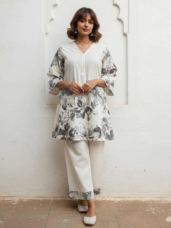 Swades dove printed cotton co-ord set